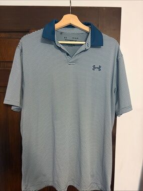 Under Armour Light Blue Polo with Teal Contrast Collar